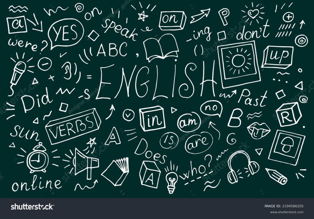 stock vector english language learning concept vector illustration doodle of foreign language education course 2194586205